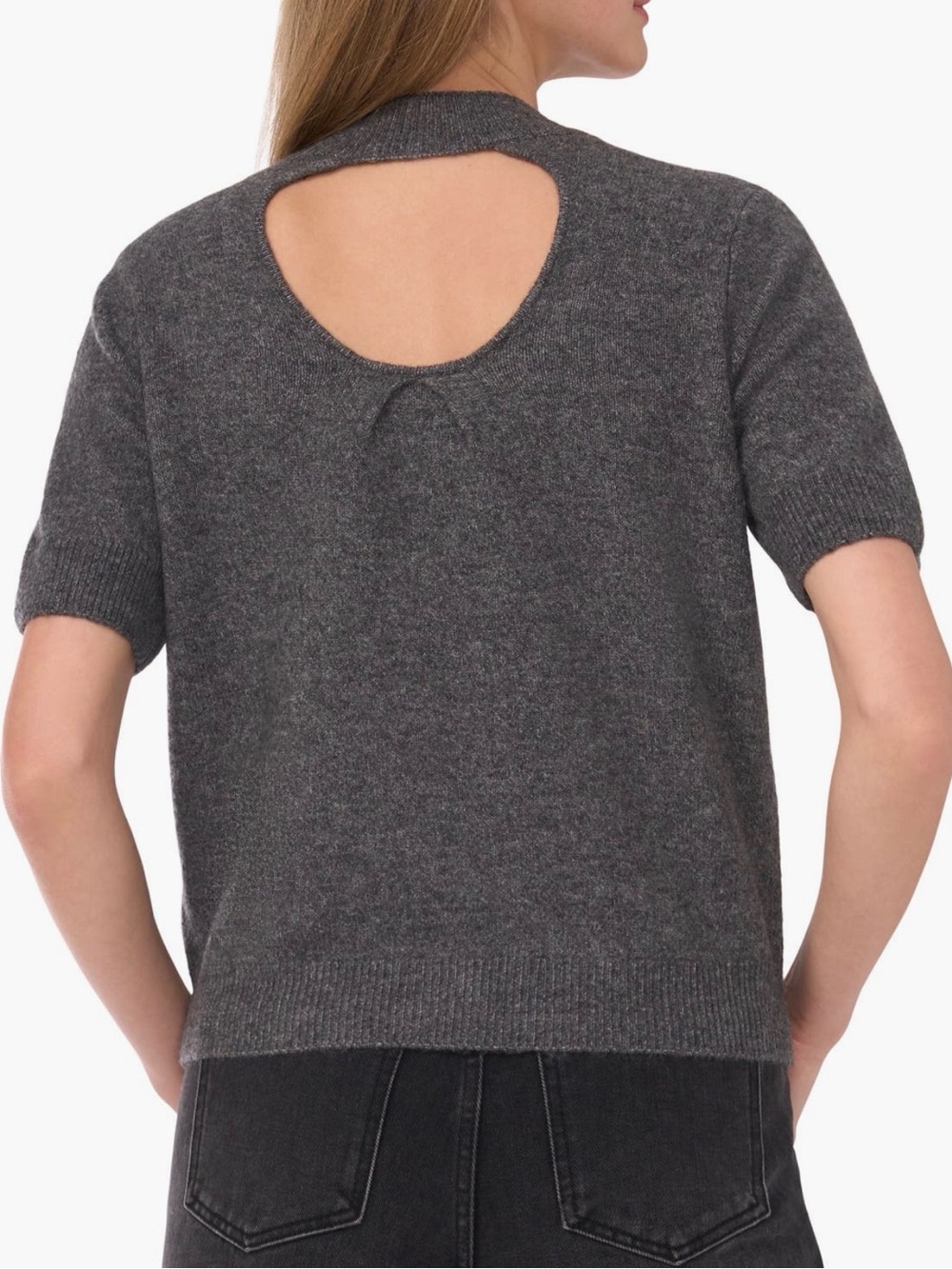 Ted Baker  Short-Sleeve Knit Top with Back Keyhole. Ladies Large.